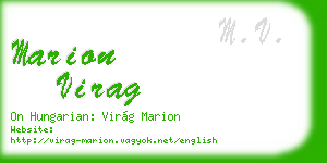 marion virag business card