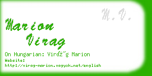 marion virag business card